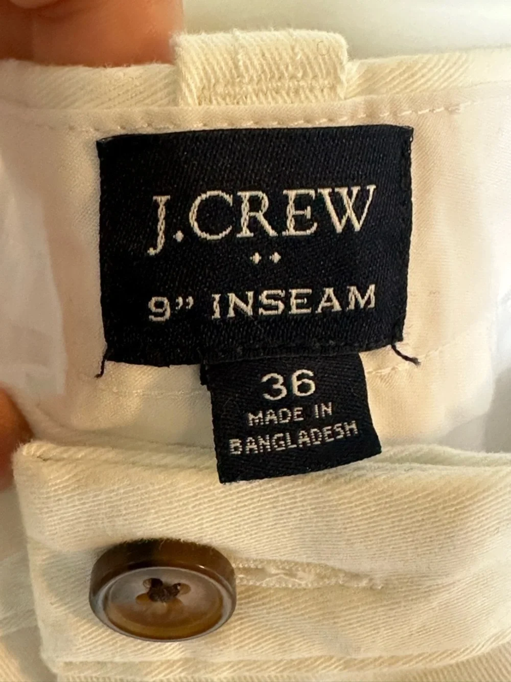NEW J. Crew Cotton Flat Front 9” Inseam Preppy White Shorts, Size 36